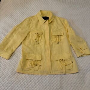 Yansi Fugel Yellow Utility Jacket with Front Drawstring Pockets